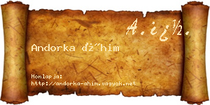 Andorka Áhim névjegykártya